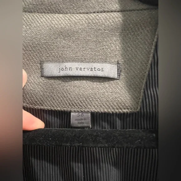 John Varvatos gray military double breasted coat - Picture 6 of 9